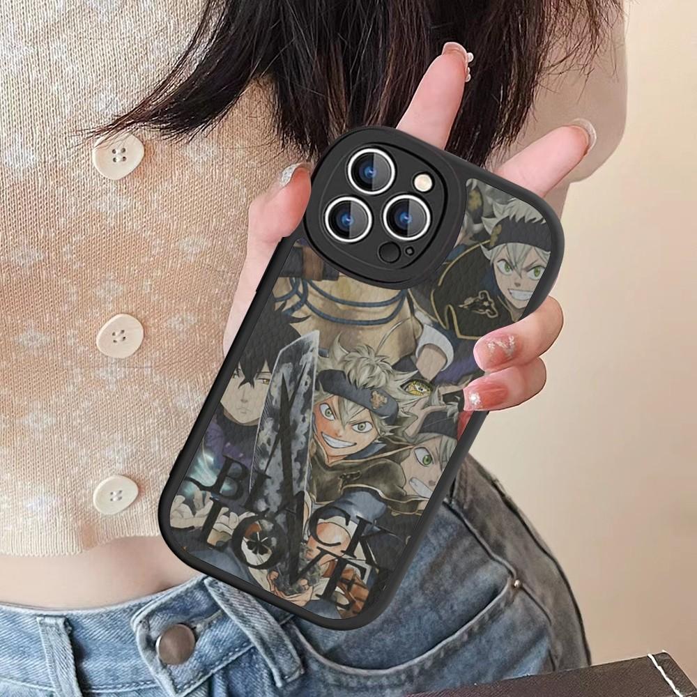 Black Clover Phone Case Hard Leather For IPhone 16 15 14 13 12 Mini 11 14 Pro Max Xs X Xr 7 8 Plus Fundas