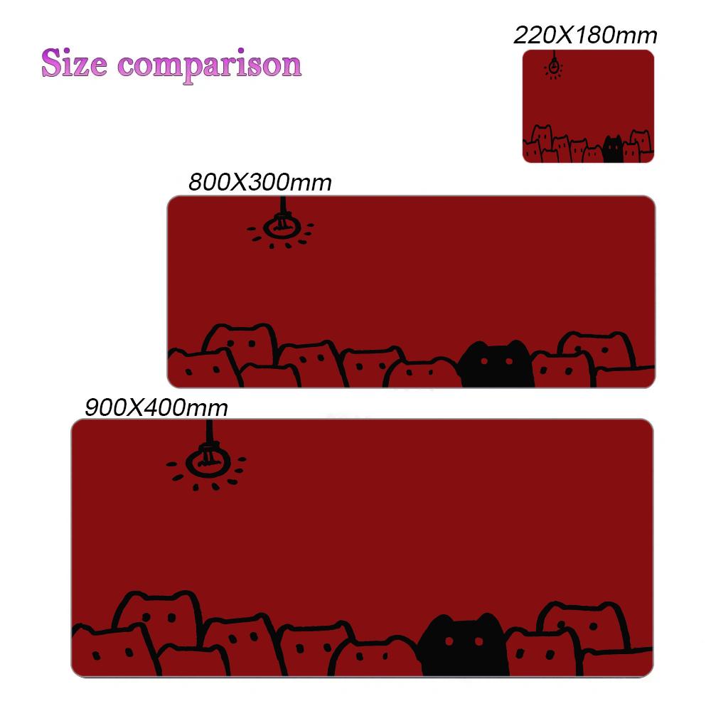 Simple Line Cat Mouse Pad Large Computer Office Game Table Mats Xxl Rubber Antislip Gaming Keyboard Mousepads Desk Pads 40x90