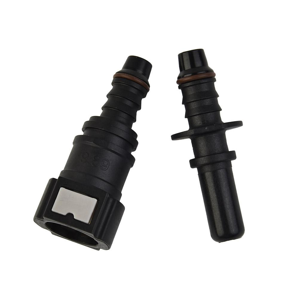 Fuel Line Hose Connector Pipe Connector 9.89-ID8 Straight Pipe Connector Set Parts Quick Release 9.89mm ID8 Quick Connect