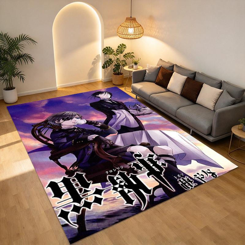 Black Butler Living Room Nonslip Area Rug Soft Carpet For Bedroom Game Playroom Sofa Office Home Decor Doormat Christmas Gift C9302267