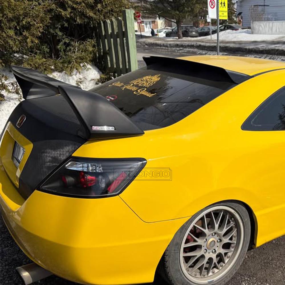 JDM FD2 Mugen Style Rear Trunk Spoiler Wing Gloss Black For 2006-11 Honda Civic 2Dr Coupe