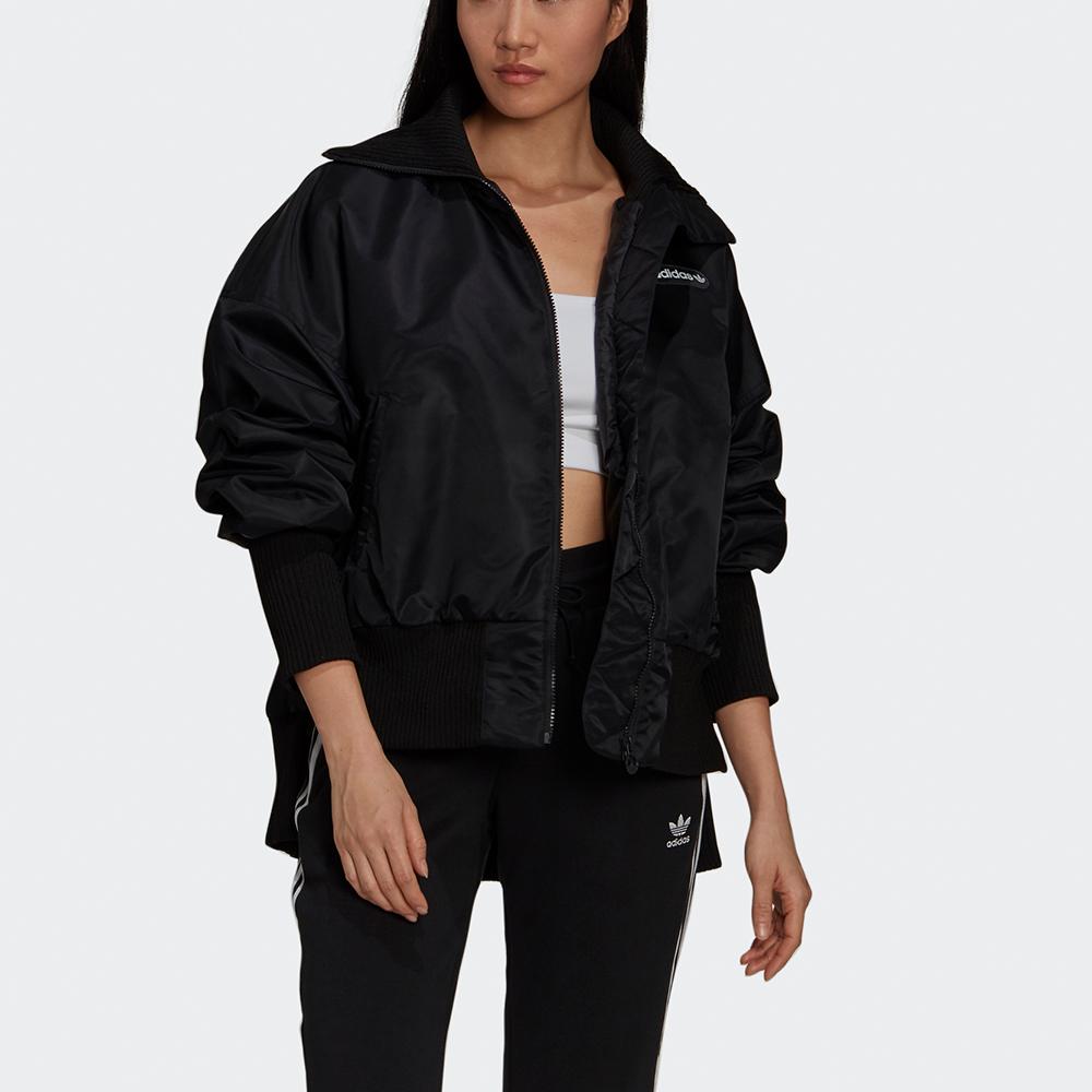 Adidas Originals Rib Bomber Warm Loose Sports Jacket Pilot Cotton Coat Winter Women Jacket Black GU1768