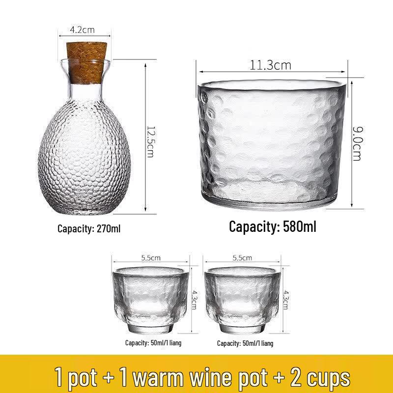 UOZO Hammered Glass Sake & Shot Cup