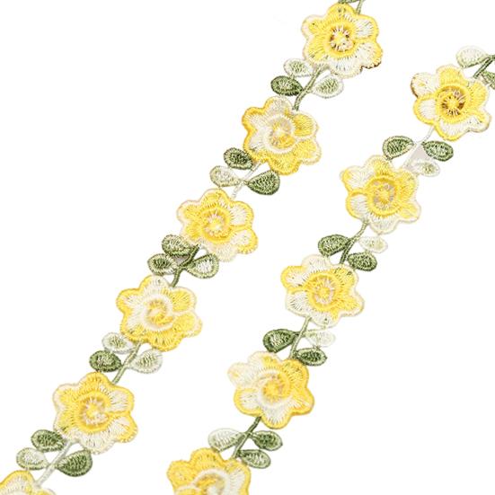 Yousheng Flower Lace Trim Ribbon Vibrant Color Widely Used DIY Crafts Embroidered Crochet Lace Trim Fabric Decorations for Sewing