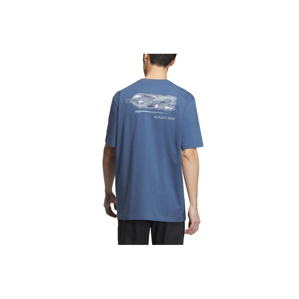 Adidas Short Sleeve Outdoor Ocean Tee With Fish Print Men Tops Miracle-Blue-Grey IU1281