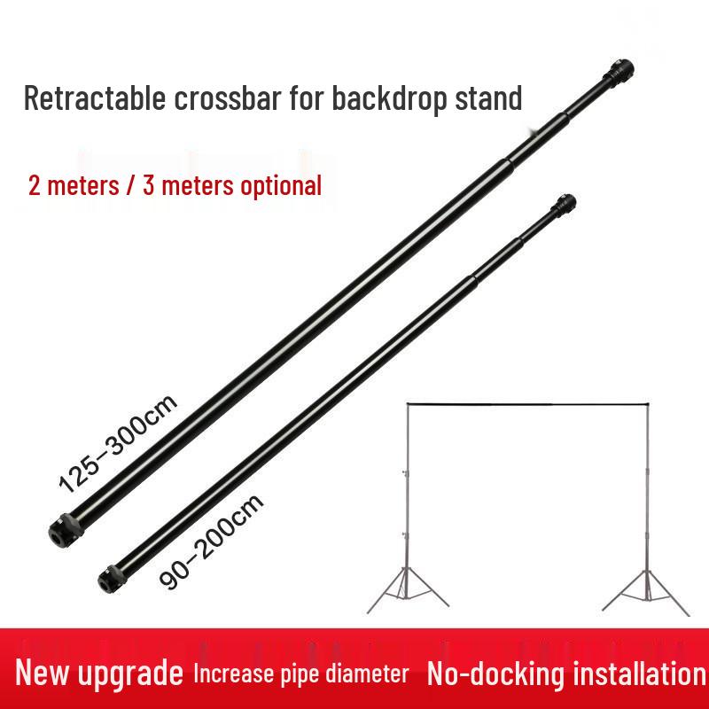 Adjustable Stainless Steel 3M Background Stand with Telescopic Crossbar
