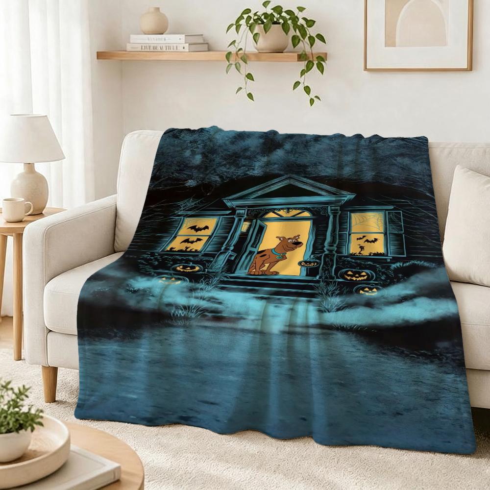 Scoobydoo Mystery Machine Anime Cartoon Flannel Blanket Comfortable Skinfriendly Throw Blanket For Bedroom Bed Sofa Home Decor Christmas Gift
