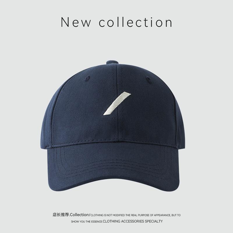 Baseball Cap Cotton Breathable and Comfortable Navy Blue Face White Plain Outdoor Cap