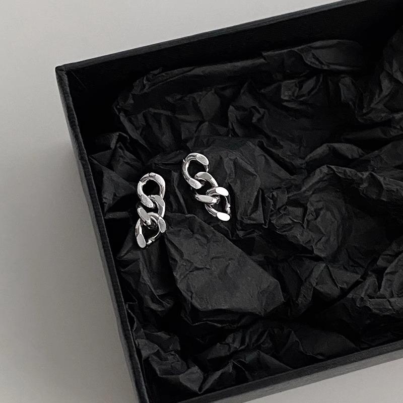 Silver Needle Niche Daily Small Metal Chain Earrings Women's Versatile Temperament Earrings Earrings