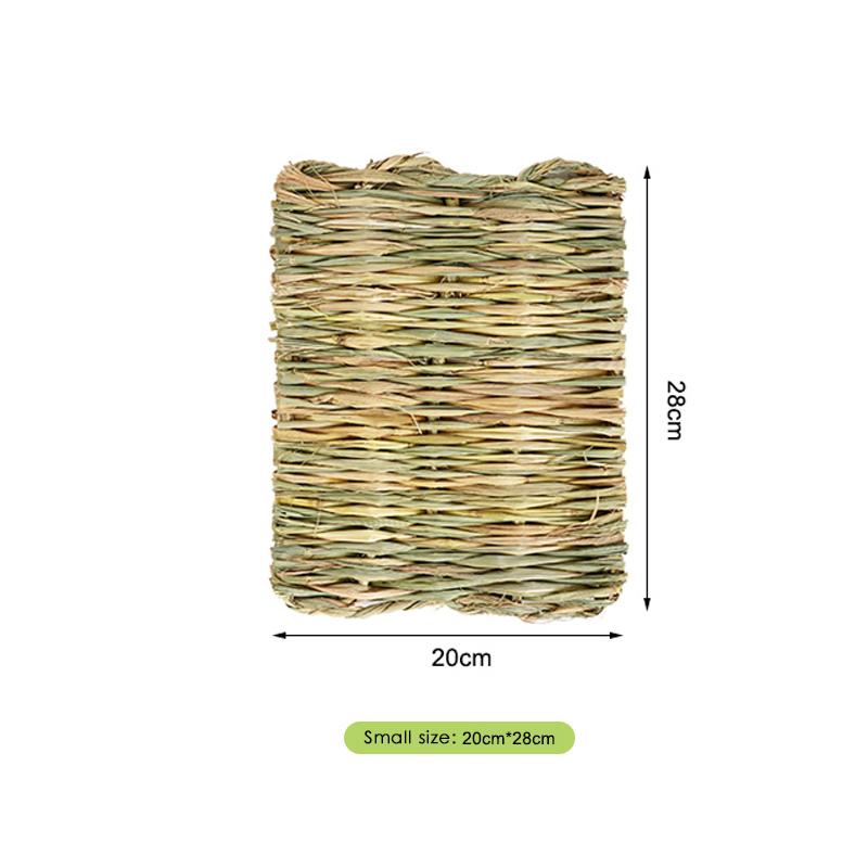 Rabbit Grass Mat Small Animal Bunny Woven Hay Mat Natural Straw Bedding Resting Cage Mat For Guinea Pig Chinchilla Hamster Rat