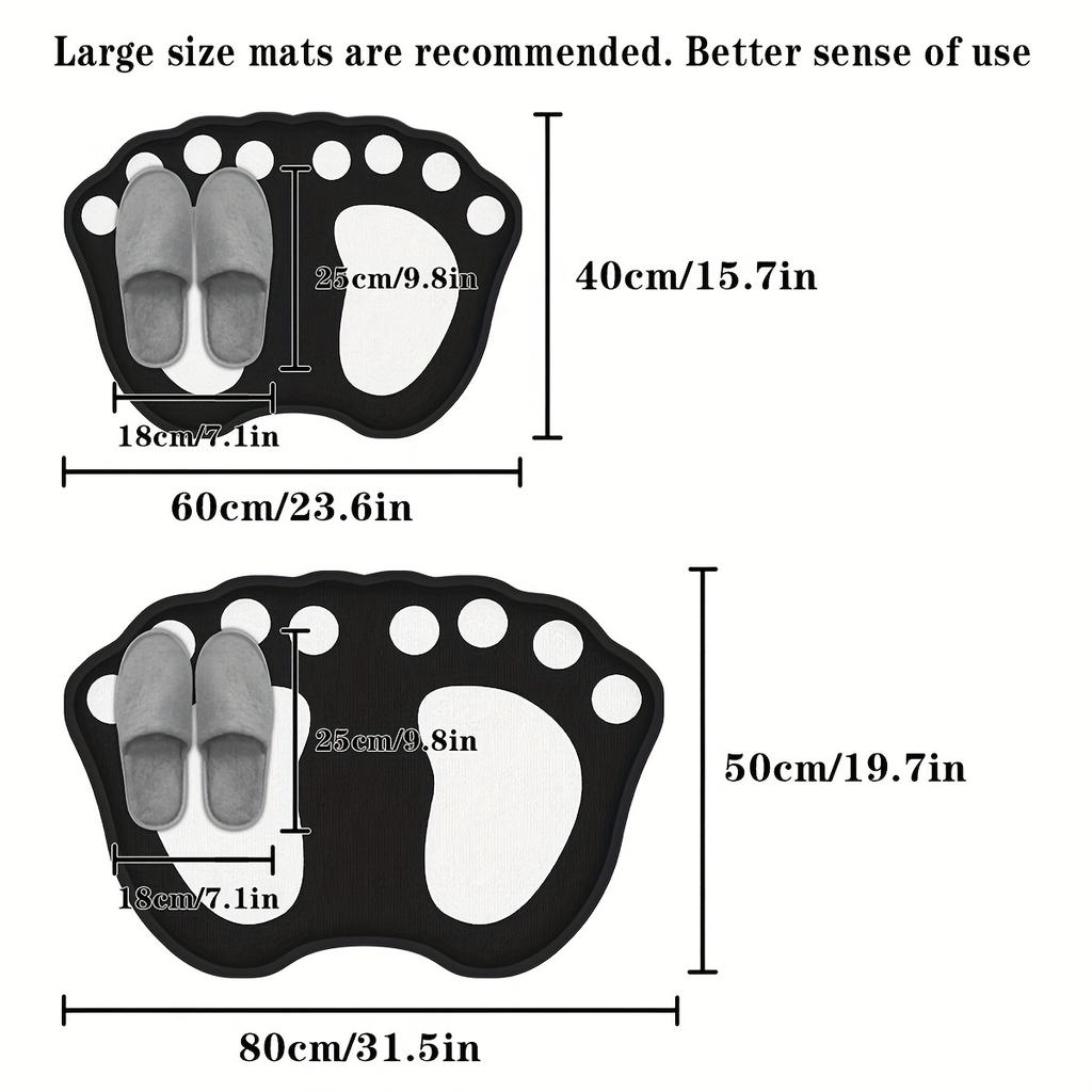 [Thick Soft Flannel Bath Mat] Non-Slip Bath Mat, Thickened Irregular Shape, Soft Flannel, Hand-Wash Only, Cartoon Pattern, Low Pile, Polyester