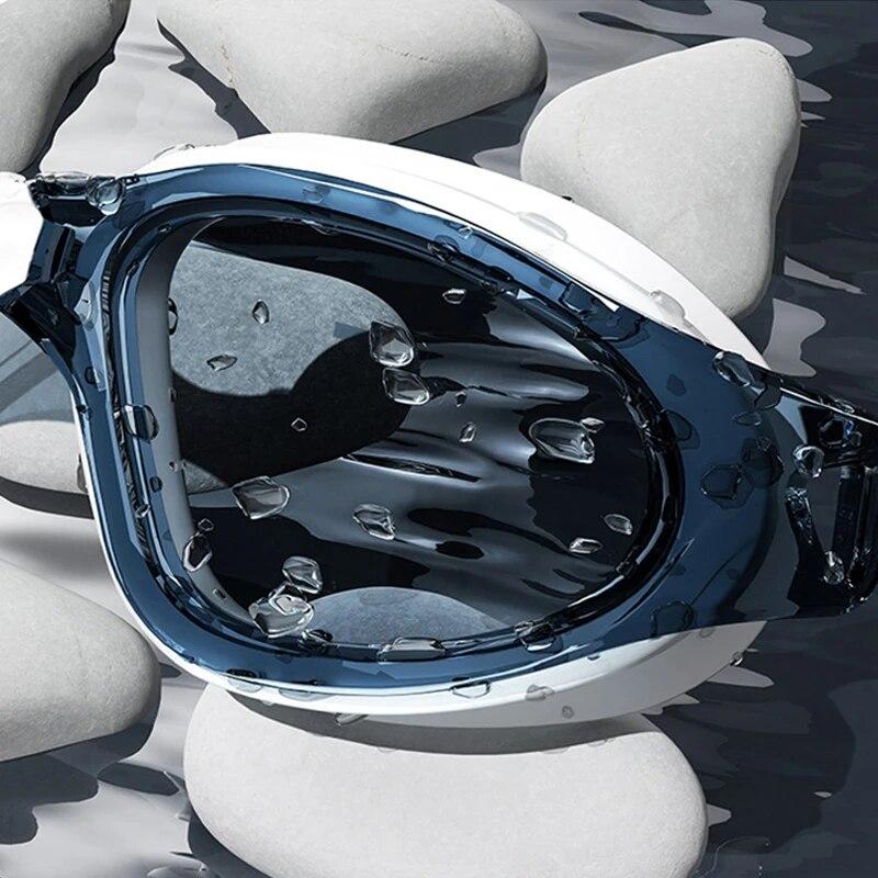 Swimming Goggles Cap Adult HD Anti-fog Swimming Goggles Set Waterproof Silicone Swim Glasses with Earplugs Anti-UV Swim Eyewear For Men Women Fashion