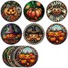 6pcs Wooden Halloween Coasters Pumpkin Heat Insulation Pad DIY Halloween Cup Mats  Halloween Party