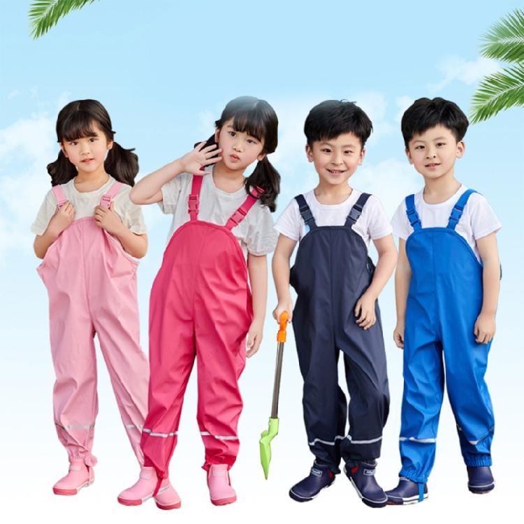 Children Pu Overall Rain Pants Waterproof Girl Boys Kindergarten Photo