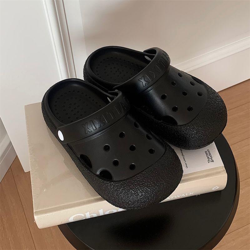 

Тонкие полоски Модные мультяшные Ева Двусторонние тапочки Black [Minimalist no flower deduction]] 40-41