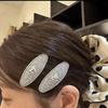 Women's Silver Black Heart 2-Color Hair Clip