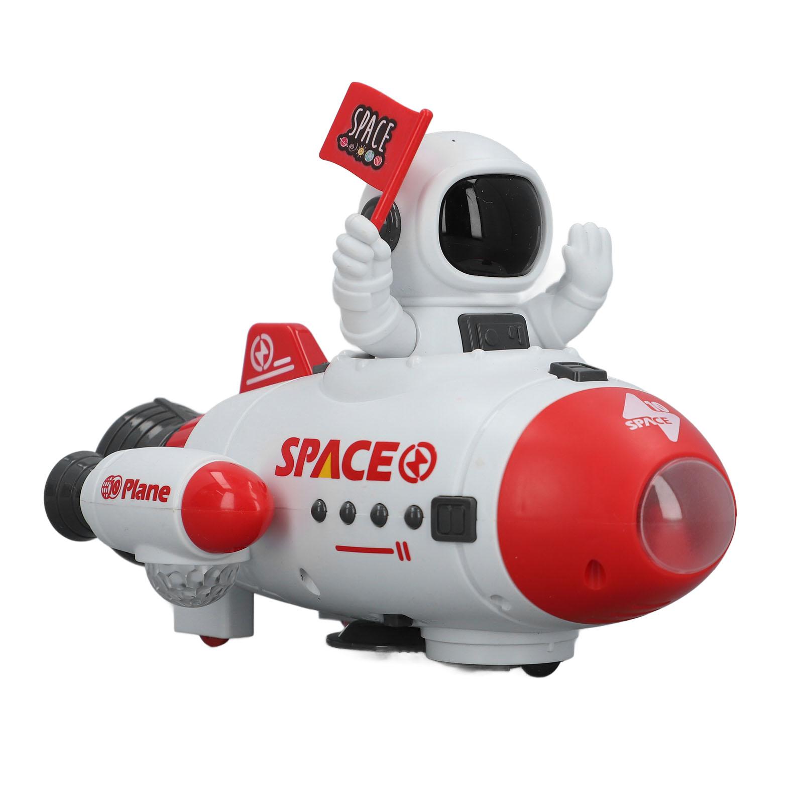 

Astronaut Space Shuttle Toy 360 Degree Rotation Electric Blast Off Light Up Spaceship Toy with красный