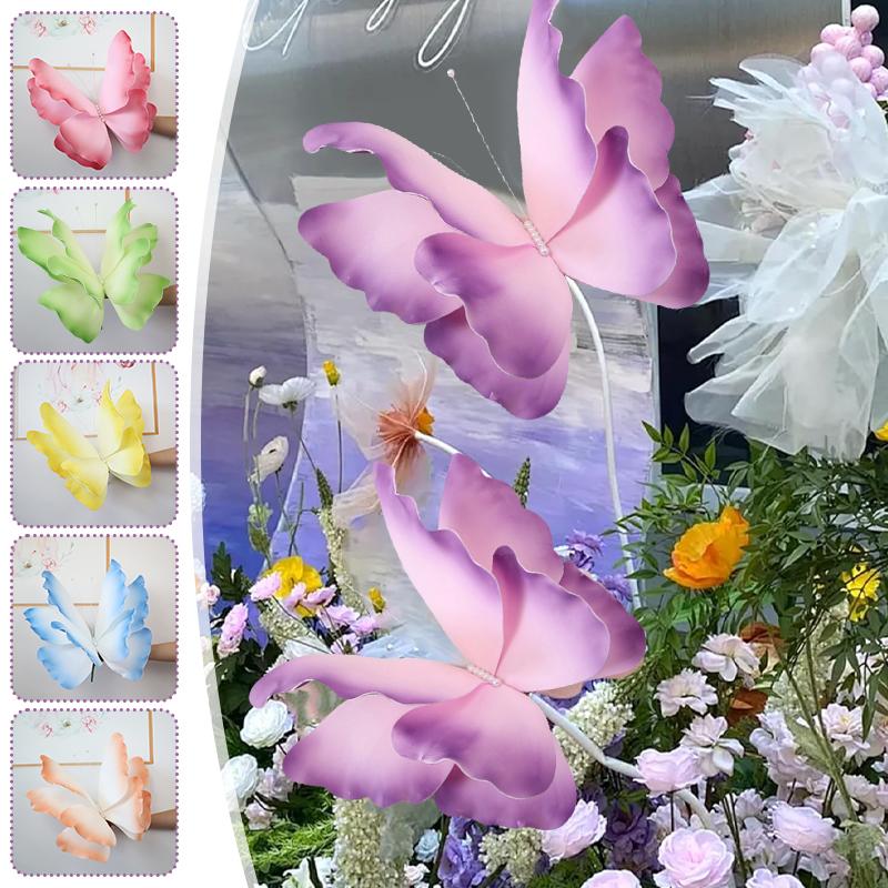 50Cm Giant Crepe Paper Butterfly Gradient Artificial Simulated Fake Butterfly Window Display Garden Decorations 3D Pe Butterfly