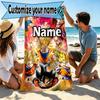 Asciugamano da Spiaggia Personalizzato con Nome e Stampa Anime, per Viaggio Campeggio Festa in Spiaggia Decorazione Casa, Regalo di Compleanno per Famiglia e Amici