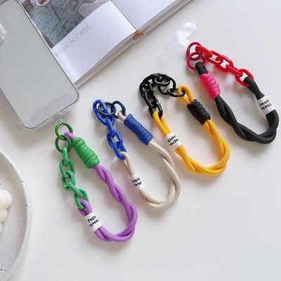 Colorful Spliced Chain Braided Nylon Phone Lanyard for Couples, Mountain Climbing, Anti-Lost - 4 Colors