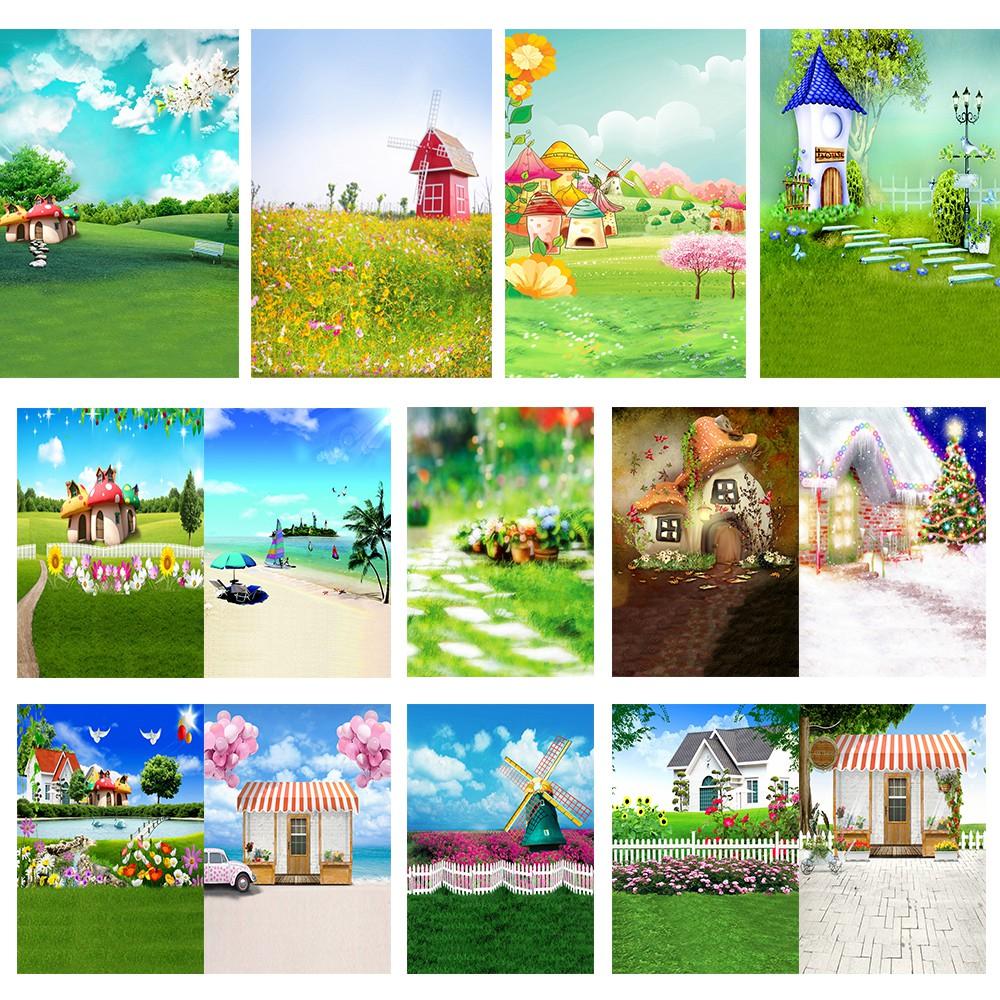 House Corner Theme Backdrop for Summer Weddings,Birthdays,Graduations,Party Decor Banner,Picturesque Scene,Tapestry