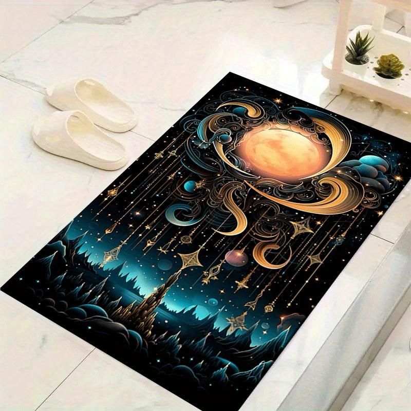 1pc Moon and clouds Print, Design Indoor Area Rug - Soft, Anti-Slip, and Durable Gaming Room Decor for Bedroom, Living Room