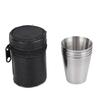 30 Ml Mini Stainless Steel Shot Glasses, 4 Pcs/Set, With Leather Cover Bag, For Home Kitchen Bar, Drinking Wine Glasses
