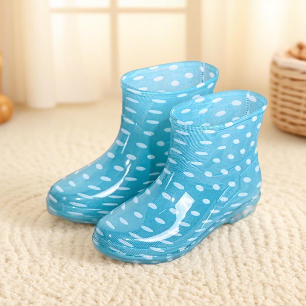 Women's Waterproof Short Shaft Rain Boots Fleece-Lined Anti-Slip Warm Rubber Boots for Kitchen & Outdoor Stylish Adult Footwear