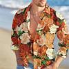 Herrenhemd Modetrend Rosenblüten-Farb-Muster HD-Grafik Lässig Outdoor Straße Herrenbekleidung Frühling und Sommer