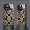 Snake Skin Texture Pattern Tempered Glass Black Phone Case For iPhone 11 12 13 14 15 16 17 Pro Max 17 Air 7 8 Plus XS X XR Cover