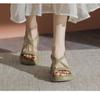 Cross-heeled Sandals for Women in The Summer of 2025, Versatile and Anti-slip Thick-soled Casual Beach Shoes and Sandals