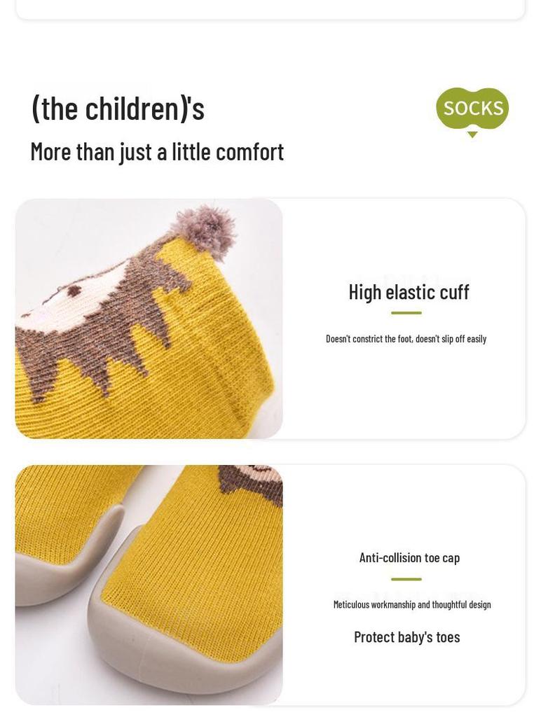 Soft Bottom Toddler Shoes - Cute Animal Pattern, Anti-Slip Socks for Boys & Girls