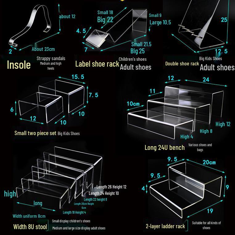 Transparent Acrylic Shoe Display Rack for Children's Shoes