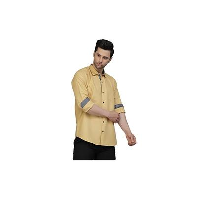 LookMark Men' Cotton Blend Stitched Solid Full Sleeve Shirt(NewShirt 02XL)