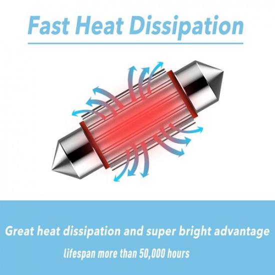 AUXITO C5W Festoon 31MM LED Trunk Map Bulbs 6000K Error Light White Free Canbus