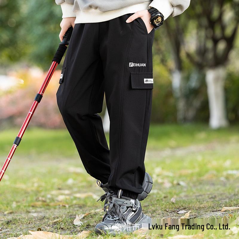 

Мужские брюки карго из ледяного шелка 2025: Весенне-летняя ветровка с защитой от комаров, альпинистские брюки с манжетами для активного отдыха 130 cm чёрный
