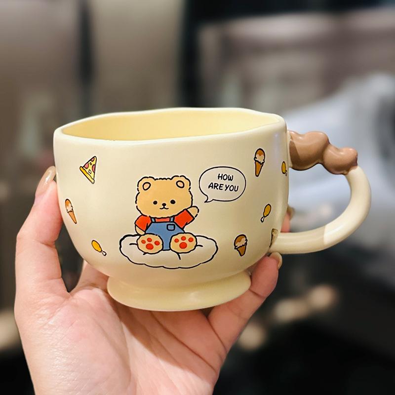 

Cute Cartoon Bunny and Bear Couple Cup Chinese Valentine s Day Gift Ceramic Mug Creative Love Single Cup Souvenir t 350ml