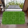 Football Pitch Field Carpet Non Slip Front Door Mat Green Soccer Court Pattern Welcome Rug for Sports Fan Entrance Home Decor