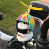 Niedliche Katze mit Helm Motorrad Lenker Ornamente Katzenhelm Deko Fahrrad Elektro Cartoon Propeller Fahrausrüstung Zubehör