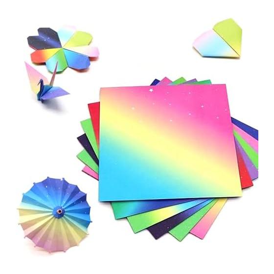 ADOFUN Origami [Set of 60] Origami 15cm Double-sided Origami for Thousand Cranes Glitter Paper Colorful Thousand Cranes Decoration Tanabata