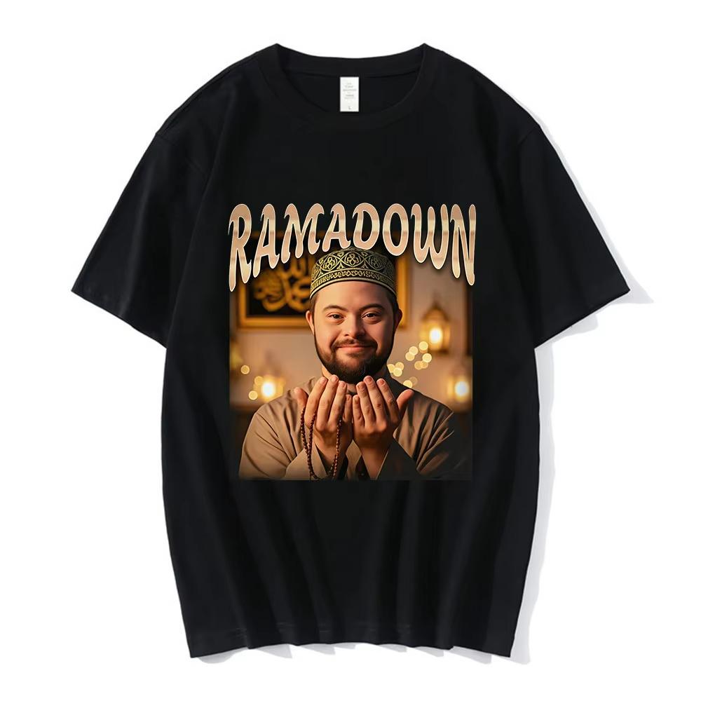 RAMADOWN MEME Funny Graphic Tshirts Men Clothing Fashion Humor Short Sleeves T Shirts Harajuku Cotton Casual Oversized Tshirt