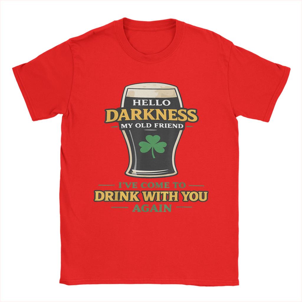 Novelty Hello Darkness My Old Friend Happy St Patricks Day Shamrock TShirt Unisex Round Collar Cotton T Shirts Short Sleeve