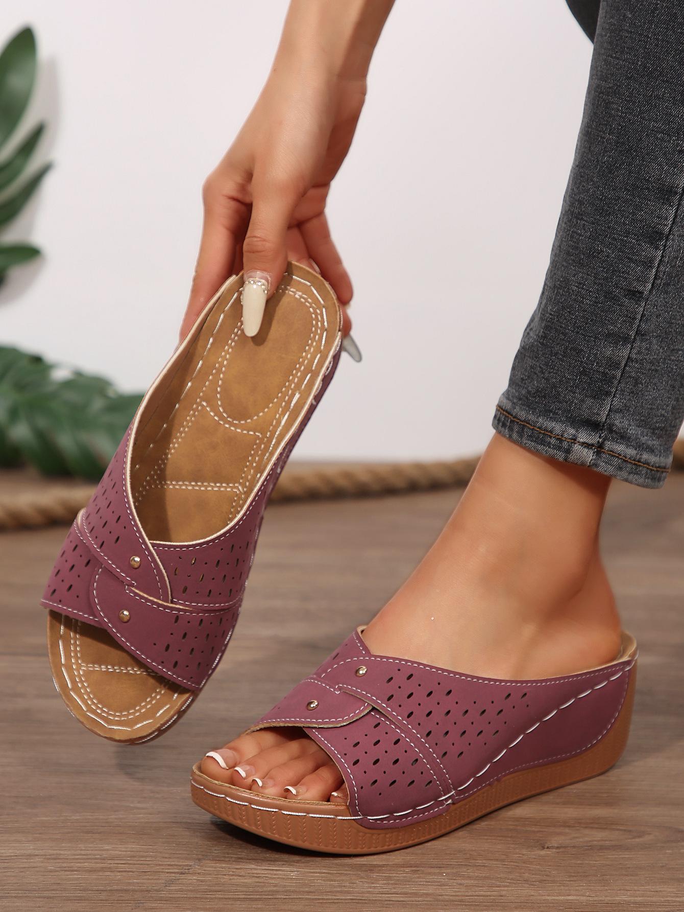 

Fashion Shoes for Women Summer Fashion Platform Wedges Comfortable Plus Size 36-43 Wedges Non-slip Sandalias De Mujer Women Sandals 43 красный