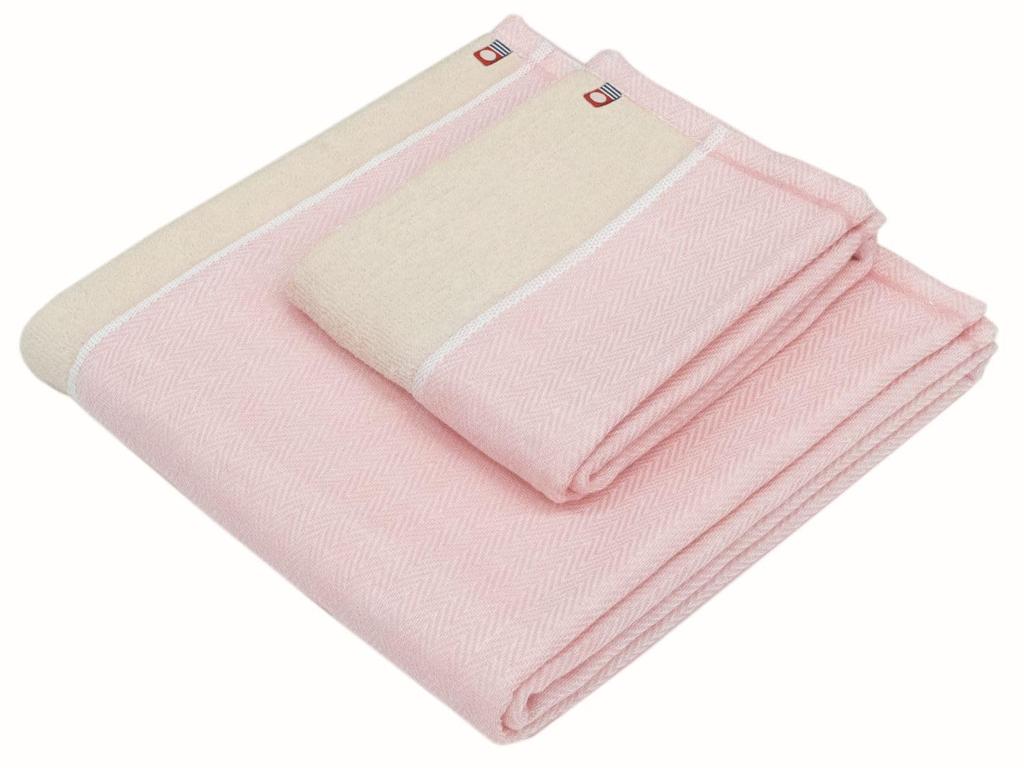 Prairie Dog Gauze and Pile Reversible Face Towel COREG-F-PI Pink/Natural