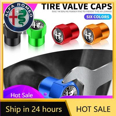 Car Stickers For Alfa Romeo 4Pcs Car Valve Caps Wheel Tires Air Tyre Stem Protective Cover For Alfa Romeo 159 Giulietta Giulia 1