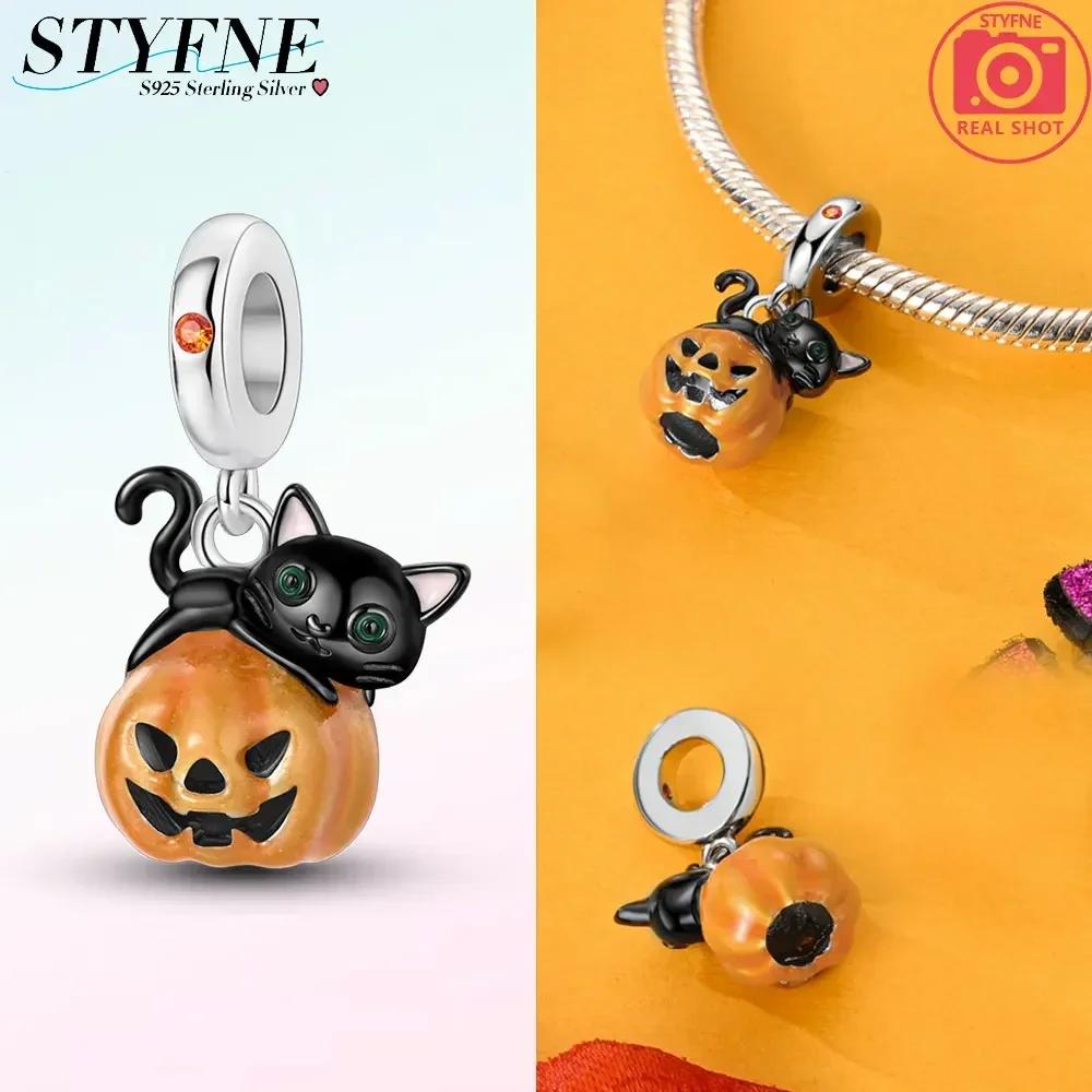 Happy Halloween Series Luminous Horror Pumpkin Charms Fit Original Women'S Bracelet Diy Simple Giftcopper