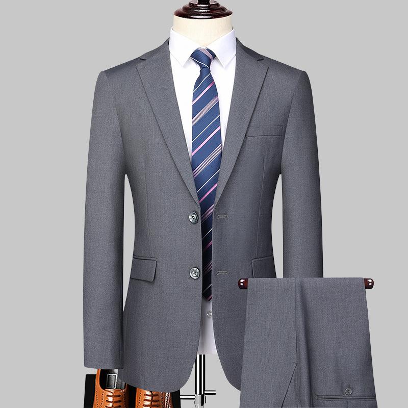

Мужской костюм Slim Fit деловой костюм пиджак из двух частей шаферский костюм жених свадебное платье M серый