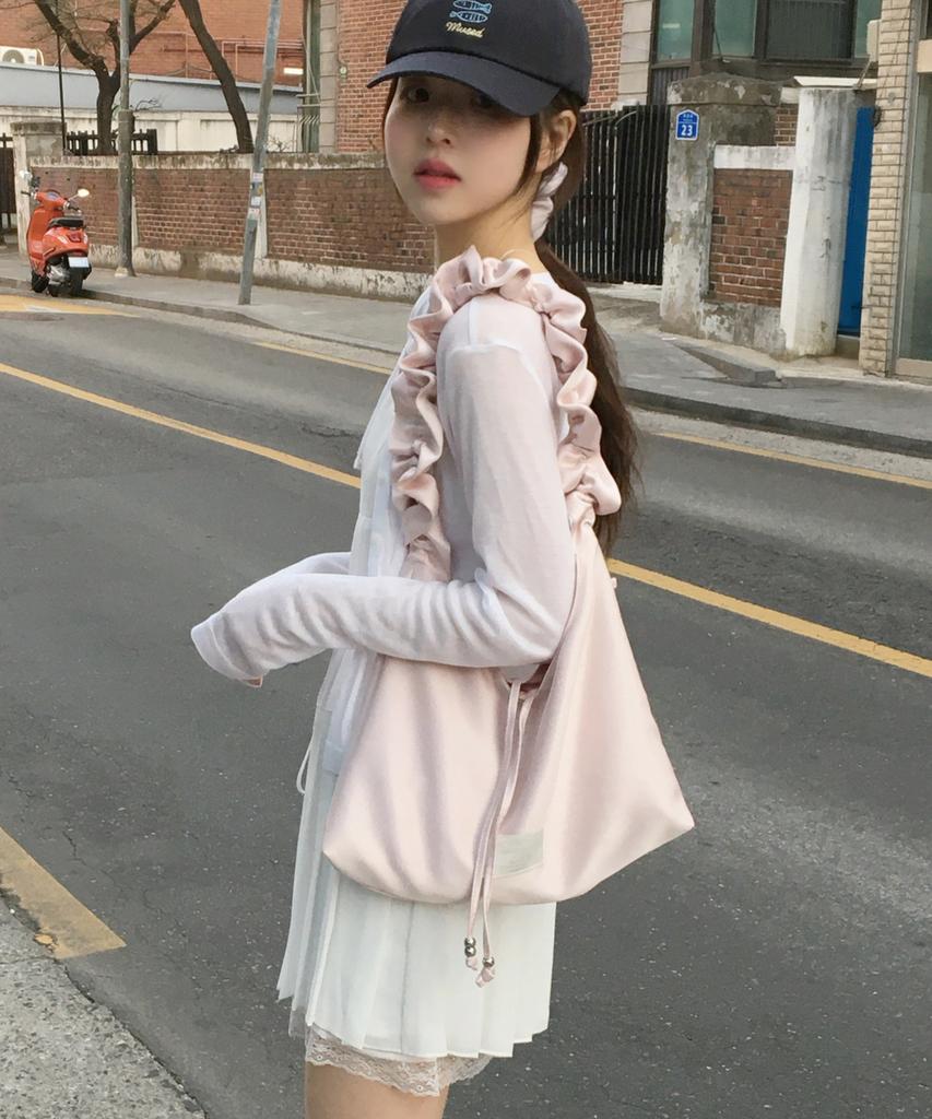 Engbrox Bloom Shirring Shoulder Bag_2 Colors