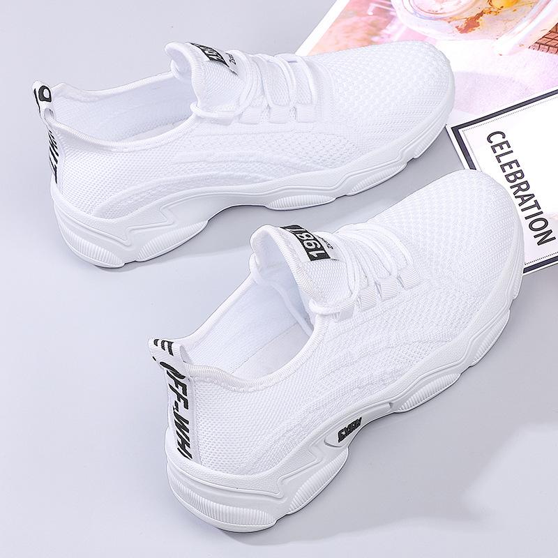 2023 летняя новая женская обувь, повседневная спортивная обувь, удобные дышащие беговые летные вязаные туфли 35