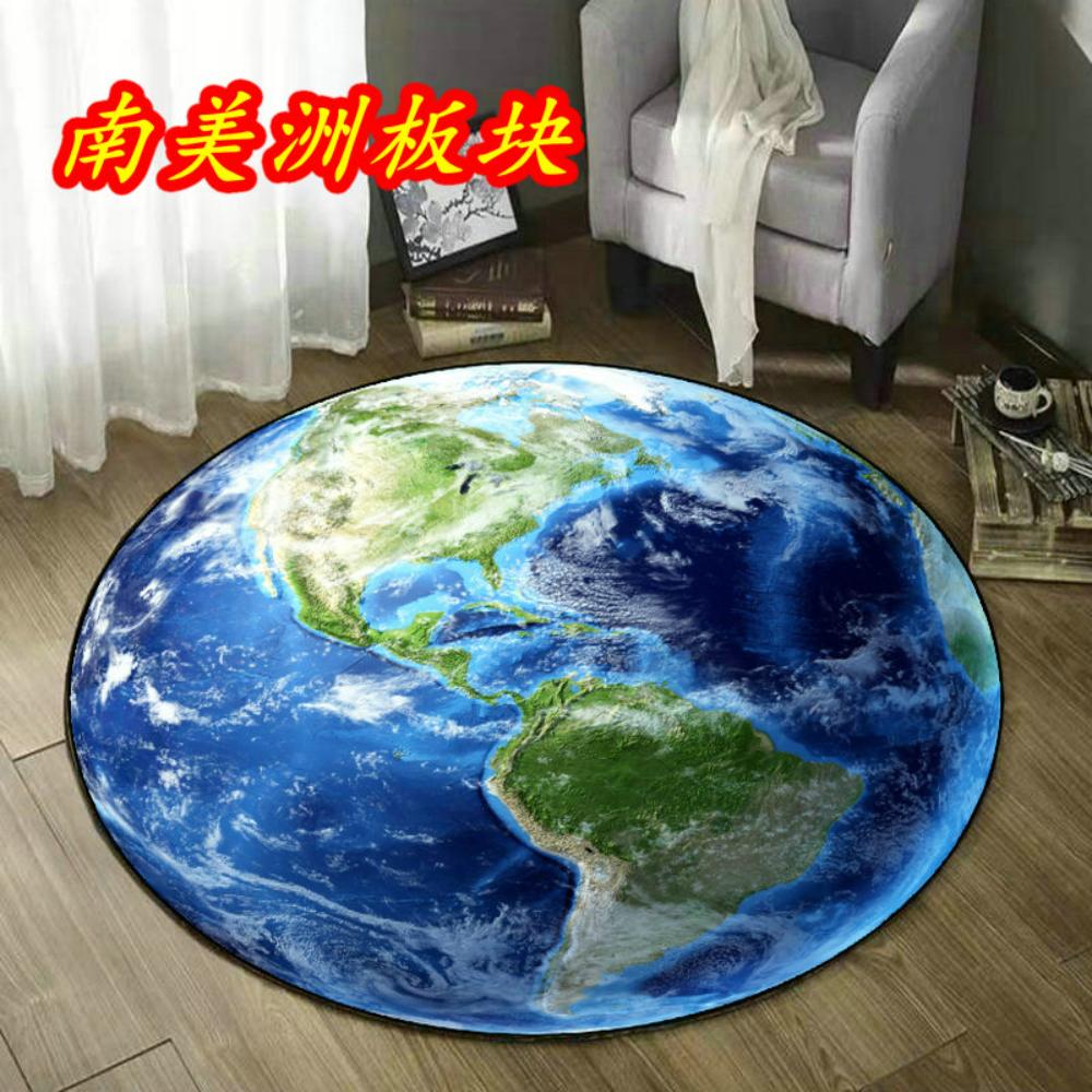 Realistisch Wereldcontinent Rond Vloerkleed Kinderspeel- en Leeskleed als Vloermat voor Draaistoel Tafelmat voor Studeerkamer 120X120CM